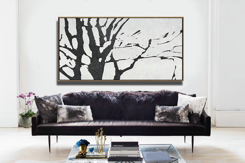 Large Oil Canvas Art,Oversized Horizontal Minimal Art On Canvas - Extra Large Artwork